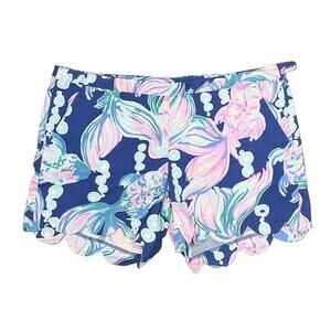 Lilly Pulitzer Floral Print Blue Printed Shorts Size 4